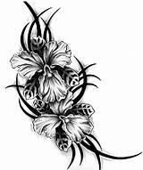 Tribal Tattoo Flower Flowers Designs Clipart Drawings Floral Tattoos Orchid Flores Drawing Pretty Iris Girls Stencil Beautiful Downloads Background Flor sketch template
