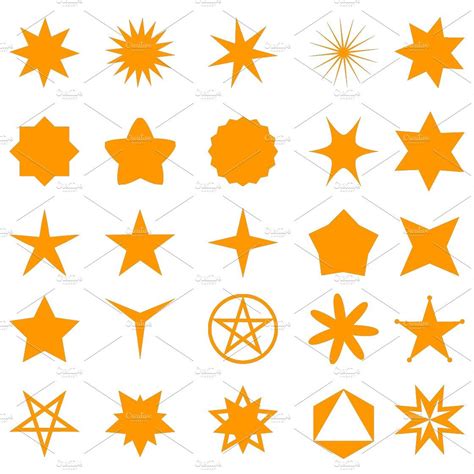 orange stars  shapes   white background
