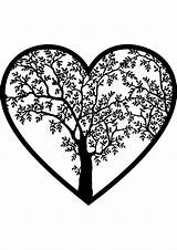 Coloring Tree Pages Heart sketch template