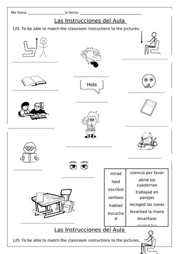 spanish classroom instructions teaching resources