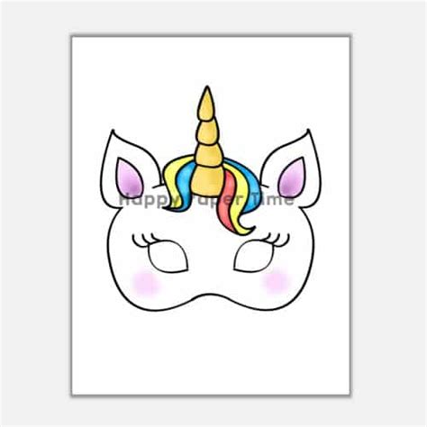 unicorn mask template printable easy fun kids crafts happy paper time