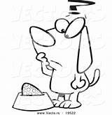 Dog Confused Outlined Dish Staring Toonaday Clipart sketch template