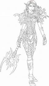 Coloring Elf Pages Blood Warcraft Hunter Anime Female Elves Warrior Wow Book Adult Drawings Color Printable Deviantart Sheets Face Line sketch template