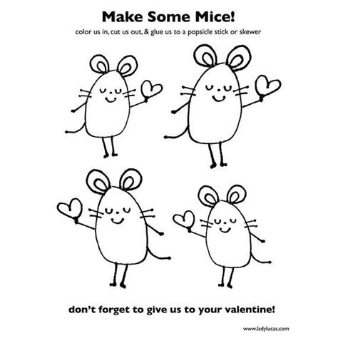 valentines day coloring page kit coloringpages mouse valentinesday