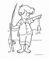 Coloring Fishing Boy Pages Boys Popular sketch template