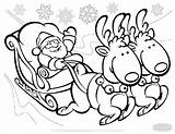 Trineos Reindeer Papai Sleigh Rudolph Sheets Claus Cards Navideños Kid sketch template