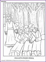 Jesus Coloring Disciples Sleeping Biblewise Asleep Pages Kids Fun sketch template