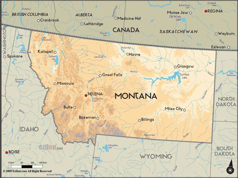 montana map usa toursmapscom