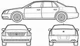 Cadillac Dts Blueprints Outline 2006 Sedan Clipart Coupe Car Gif Clipground sketch template