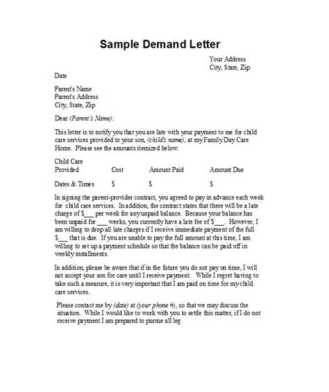 late payment  sample demand letter  payment master  template