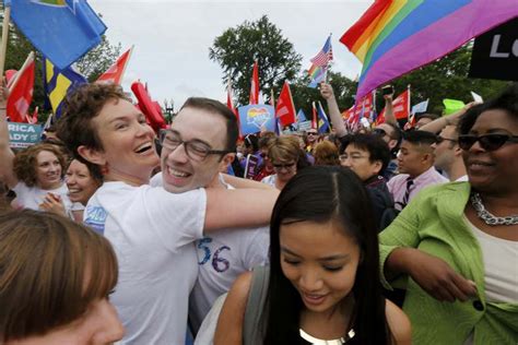 supporters celebrate supreme court approval of gay