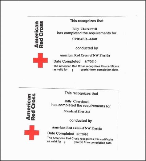 cpr card template printable templates
