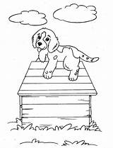 Coloring House Puppy Dog His Pet Climb Kids Color Dogs sketch template