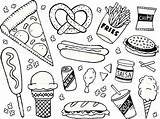 Doodles Food Junk Doodle Fast Pages Drawing Easy Drawings Themed Istockphoto sketch template