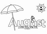 August Coloring Pages Kids Summer Month Clipart Coloringpage Eu August2 sketch template