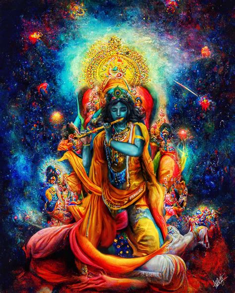 artstation  cosmic glory  lord krishna