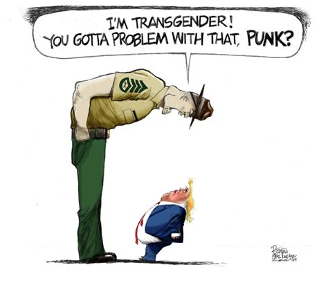 cartoons donald trump bans transgenders   military