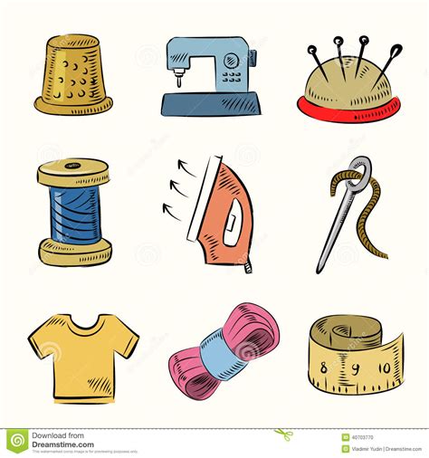 sewing icon set stock vector image 40703770