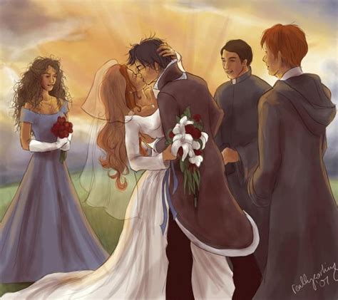 wedding harry  ginny fan art  fanpop