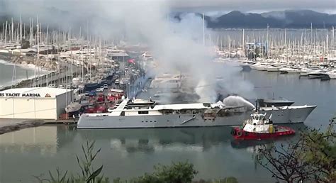 marmaris yacht marina suffers megayacht fire megayacht news