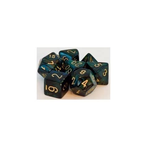 Scarab Poly Jade Gold 7 Chessex