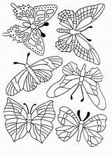 Butterfly Coloring Pages Patterns Mosaic Butterflies Colouring Printable Quilling Embroidery Kids sketch template