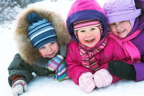 children  winter stock photo image  girl group