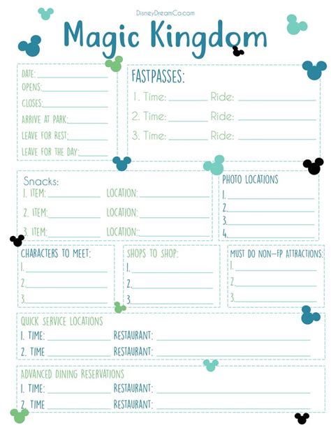 disney world planning printables disney planning printables