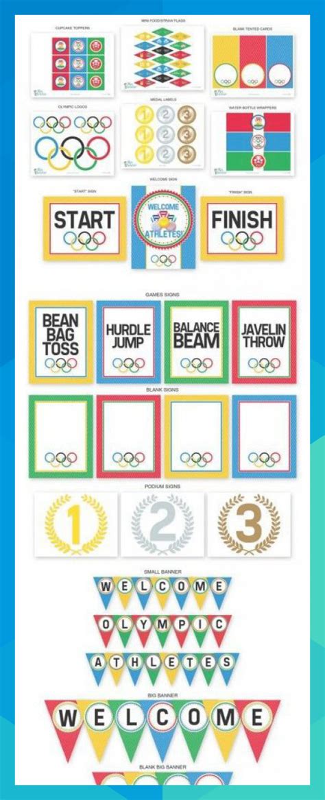 blue gold  olympic printables copyright tip junkie vbs olympics