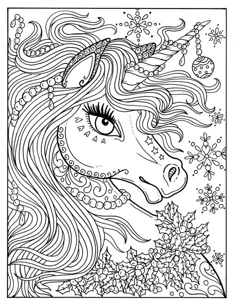 christmas unicorn coloring pages