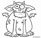 Gargoyle Coloring Seated Pages Monster Colorear Ugly Coloringcrew Monsters Template sketch template