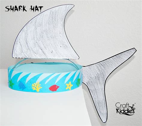 shark hat craft template template guru