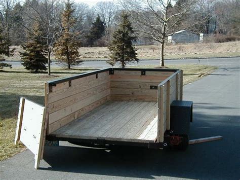 diy handmade utility trailer  cousin welded  frame   wood bed    stop