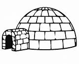 Igloo Coloring Silhouette Iket sketch template