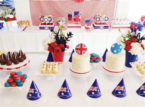 {patriotic} Red White And Blue Aussie Party Australia Party