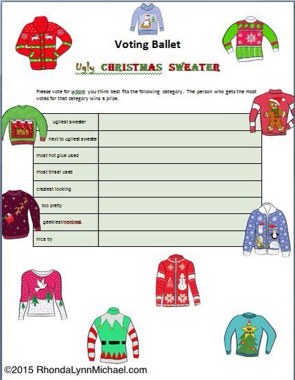 heres  copy   ugly christmas sweater voting ballot