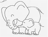Elephant Coloring Baby Cute Pages Colouring Cartoon Template Kids Print Animal Drawing sketch template