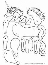 Coloring Unicorn Puppet Paper Pages Puppets Cut Crafts Color Pheemcfaddell Printable Template Colouring Make Unicorns Print Dolls Own Kids Pattern sketch template