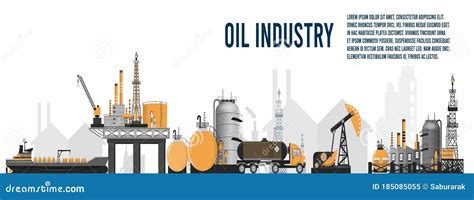 oil  gas supply chain banner stock vector illustration  brochure design