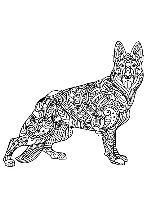 book dog german shepherd dogs adult coloring pages