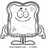 Toast Cartoon Jam Clipart Coloring Mascot Happy Thoman Cory Outlined Vector Template sketch template