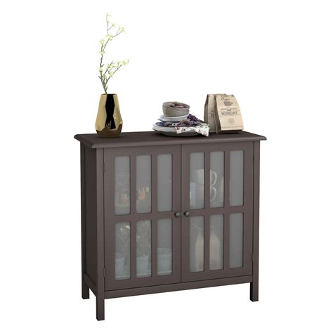 Costway Storage Buffet Cabinet Glass Door Sideboard