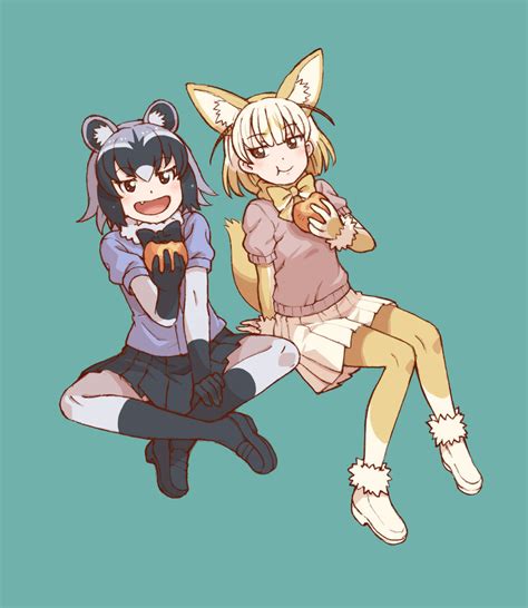 common raccoon and fennec kemono friends drawn by tanuki
