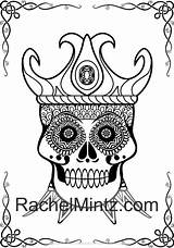 Mandalas Skulls Decorated sketch template