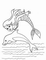 Dolphin Coloring Pages Mermaid Dolphins Printable Baby Tale Miami Print Color Playing Girls Cute Getdrawings Getcolorings Templates Template Colorings sketch template