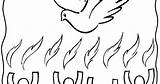 Fire Pentecost Tongues Coloring Holy Spirit Pages Dove sketch template
