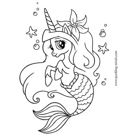 mermaid coloring pages  kids sparkling minds
