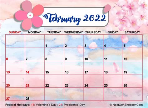 printable february  calendar template task management