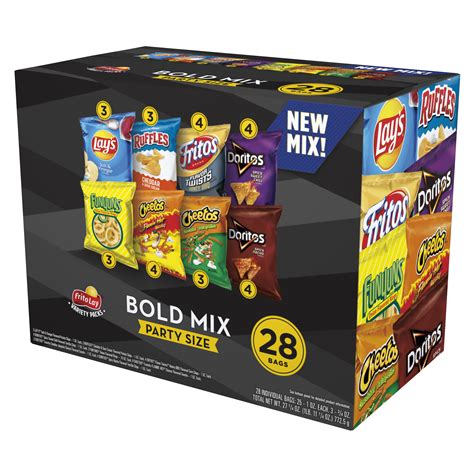 frito lay bold mix snacks variety pack party size  count