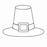 Pilgrim Hat Pilgrims Outline Hats Mayflower Thanksgiving sketch template